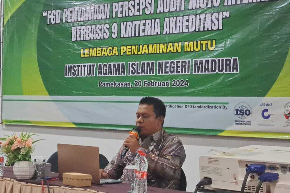 FGD Penyamaan Persepsi Auditor Internal IAIN Madura di Hotel Cahaya Berlian Pamekasan